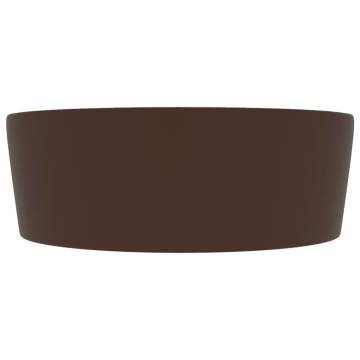 Luxury Matt Dark Brown Wash Basin 36x13 cm - Chic Ceramic Design