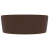 Luxury Matt Dark Brown Wash Basin 36x13 cm - Chic Ceramic Design