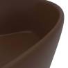 Luxury Matt Dark Brown Wash Basin 36x13 cm - Chic Ceramic Design