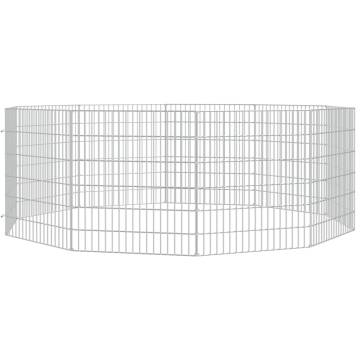 10-Panel Rabbit Cage - Spacious & Sturdy Galvanised Iron