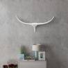 Wall Mounted Aluminium Bull’s Head Decoration Silver 72 cm Size 72 cm 