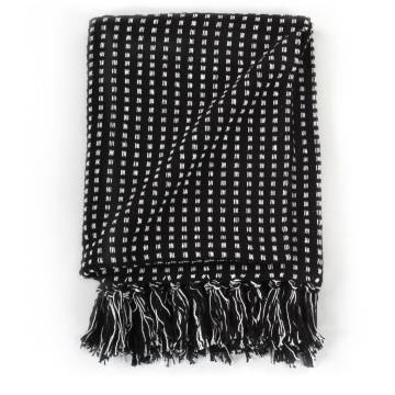 Black Cotton Throw 220x250 cm - Soft, Trendy & Washable