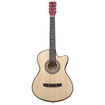 Western Acoustic Cutaway Guitar - 6 Strings 38" Basswood