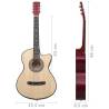 Western Acoustic Cutaway Guitar - 6 Strings 38" Basswood