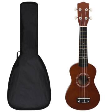 Soprano Ukulele Set for Kids - Dark Wood 21" | HipoMarket