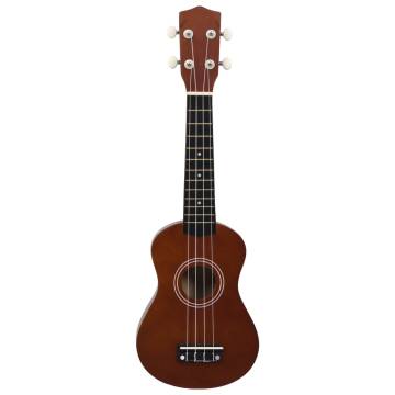 Soprano Ukulele Set for Kids - Dark Wood 21" | HipoMarket