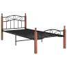 Black Metal & Solid Oak Bed Frame 90x200 cm | Hipo Market