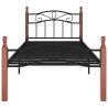 Black Metal & Solid Oak Bed Frame 90x200 cm | Hipo Market