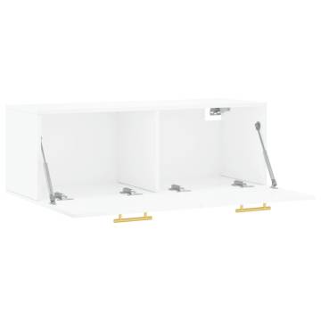 High Gloss White Wall Cabinet - Stylish Storage Solution