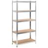 5-Layer Heavy-duty Shelf Silver Steel&Engineered Wood Colour silver Size 90 x 45 x 180 cm Quantity in Package 1 Amount 