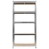 5-Layer Heavy-Duty Shelf - Silver Steel & Engineered Wood