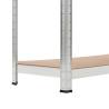 5-Layer Heavy-Duty Shelf - Silver Steel & Engineered Wood