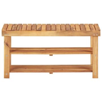 Compact Solid Acacia Wood Shoe Rack - 90x32x46 cm