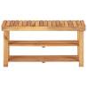 Compact Solid Acacia Wood Shoe Rack - 90x32x46 cm