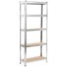 Durable Storage Shelves Set - 3 Pcs Silver Steel & MDF | HipoMarket