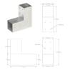 L Shape Post Connectors - 4 pcs Galvanised Metal 71x71 mm