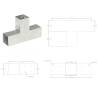 Post Connectors 4 pcs T Shape Galvanised Metal 71x71 mm