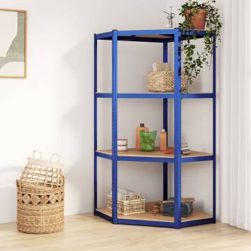 4-Layer Blue Corner Shelf - Durable & Stylish Storage Solution