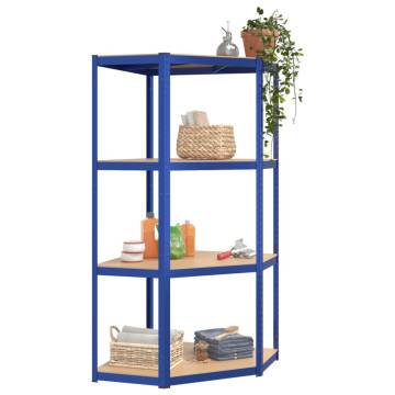 4-Layer Blue Corner Shelf - Durable & Stylish Storage Solution