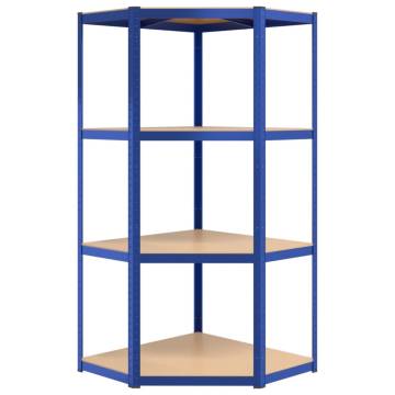 4-Layer Blue Corner Shelf - Durable & Stylish Storage Solution