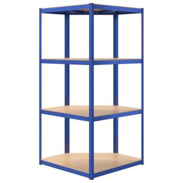 4-Layer Blue Corner Shelf - Durable & Stylish Storage Solution