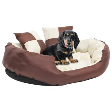 Reversible & Washable Dog Cushion - Brown & Cream 85x70 cm