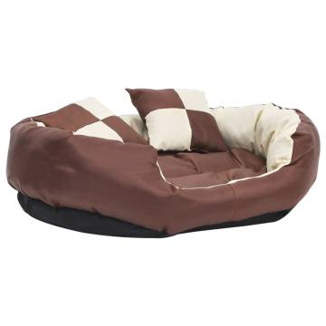 Reversible & Washable Dog Cushion - Brown & Cream 85x70 cm