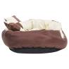 Reversible & Washable Dog Cushion - Brown & Cream 85x70 cm