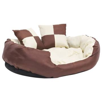 Reversible & Washable Dog Cushion - Brown & Cream 85x70 cm