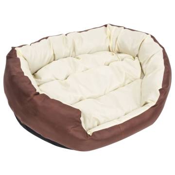 Reversible & Washable Dog Cushion - Brown & Cream 85x70 cm