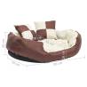 Reversible & Washable Dog Cushion - Brown & Cream 85x70 cm