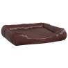 Luxury Brown Dog Bed 80x68x23 cm | Faux Leather Sofa for Pets