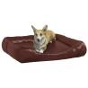 Luxury Brown Dog Bed 80x68x23 cm | Faux Leather Sofa for Pets