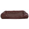 Luxury Brown Dog Bed 80x68x23 cm | Faux Leather Sofa for Pets