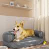 Ergonomic Foam Dog Bed Grey - 75x53 cm Faux Leather | Hipo Market