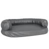 Ergonomic Foam Dog Bed Grey - 75x53 cm Faux Leather | Hipo Market