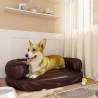 Ergonomic Foam Dog Bed Brown 75x53 cm Faux Leather Colour brown Size 75 x 53 cm 