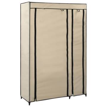 Folding Wardrobe Cream 110x45x175 cm - Space-Saving Storage