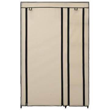 Folding Wardrobe Cream 110x45x175 cm - Space-Saving Storage