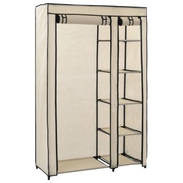 Folding Wardrobe Cream 110x45x175 cm - Space-Saving Storage