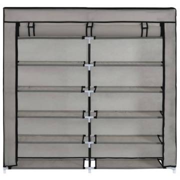 Grey Shoe Cabinet with Cover - 5-Tier Storage Solution