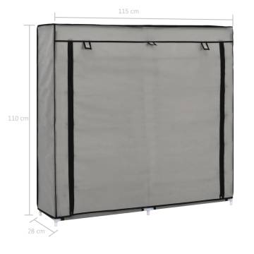 Grey Shoe Cabinet with Cover - 5-Tier Storage Solution