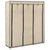 Cream Wardrobe with Compartments & Rods | 150x45x175 cm