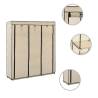 Cream Wardrobe with Compartments & Rods | 150x45x175 cm