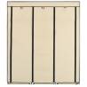 Cream Wardrobe with Compartments & Rods | 150x45x175 cm