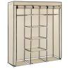 Cream Wardrobe with Compartments & Rods | 150x45x175 cm