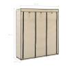 Cream Wardrobe with Compartments & Rods | 150x45x175 cm