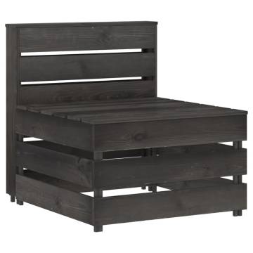 Garden Pallet Middle Sofa - Grey Impregnated Pinewood