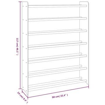 Shoe Rack Brown 90x24x117 cm | Engineered Wood Storage