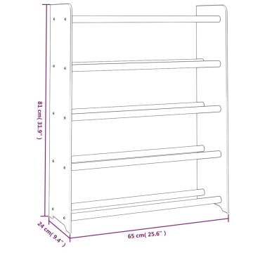 Shoe Rack Grey 65x24x81 cm - Organize Your Footwear Stylishly